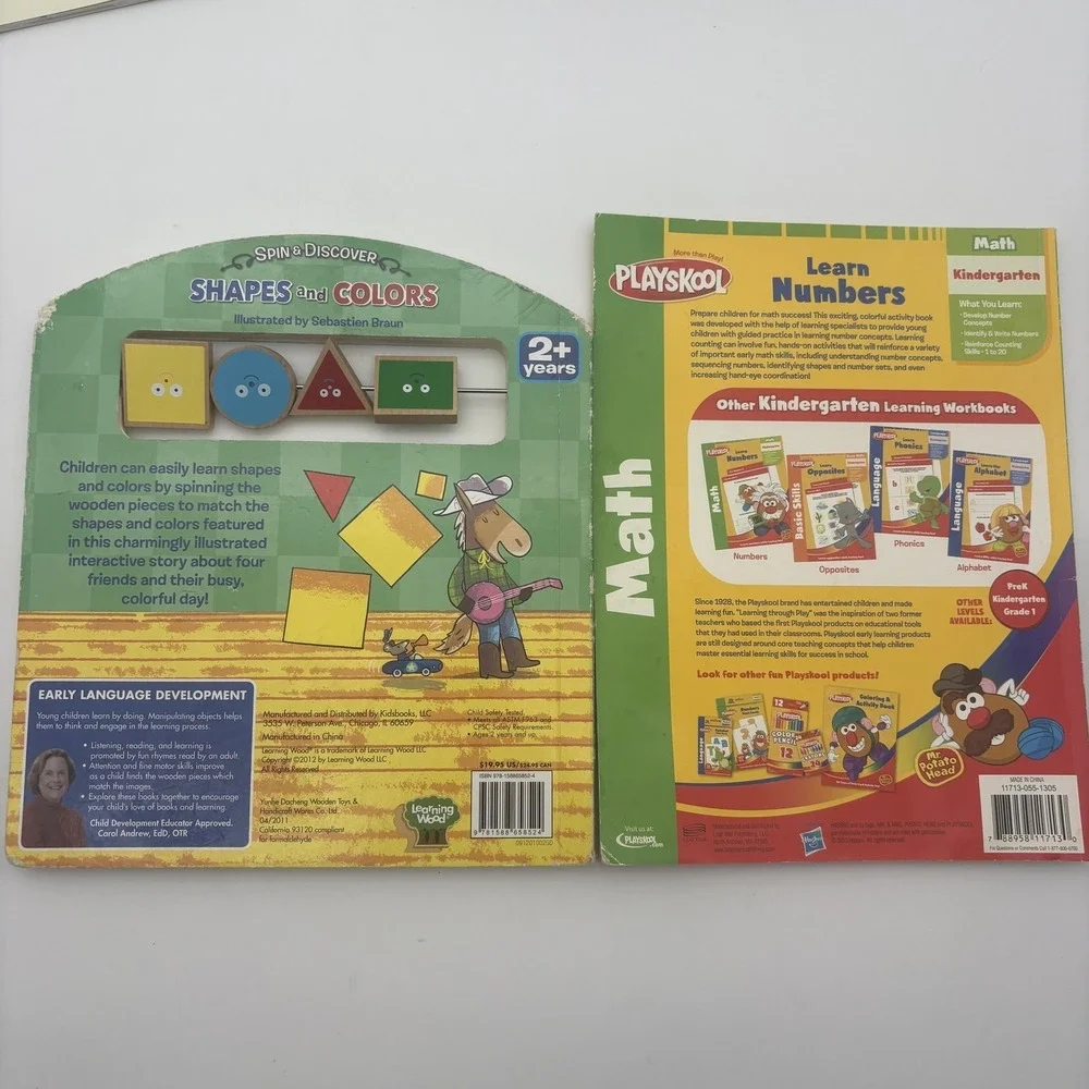 Spin‎ & Discover Shapes Colors/Playskool Learn Numbers Multi Board PB Kids Math